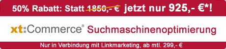 Suchmaschinenoptimierung XT Commerce Shop Angebot