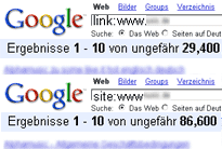 Autorit&auml;t Linkpopularit&auml;t  indizierte Seiten