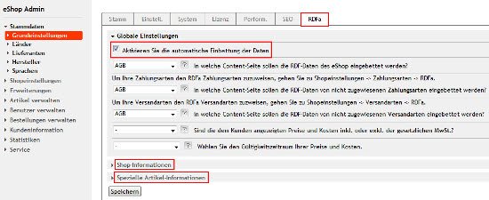 Aktivierung der Auslieferung von strukturierten Daten