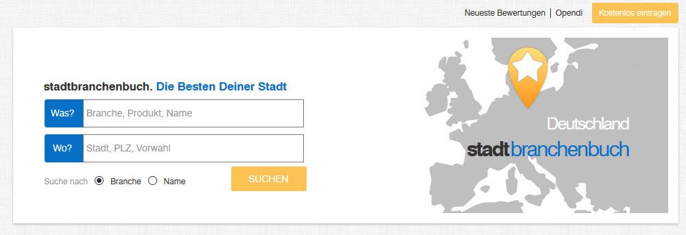 Screenshot stadtbranchenbuch