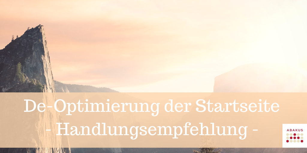 De-Optimierung der Startseite