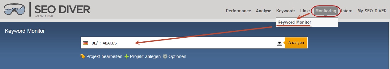 SEO DIVER Keyword Monitor