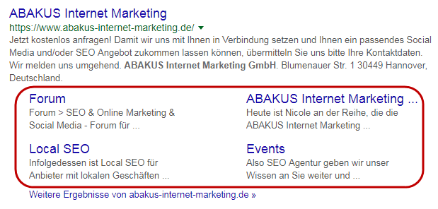 ABAKUS in den SERPs