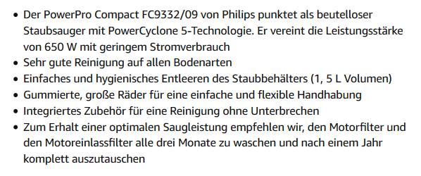 Produktbeschreibung Amazon