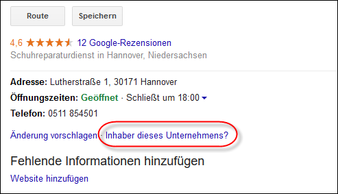 Google My Business: Eintrag beanspruchen