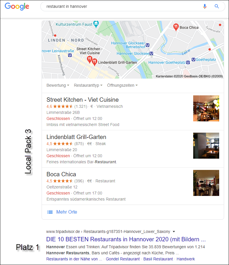 Google My Business:Local Pack 3
