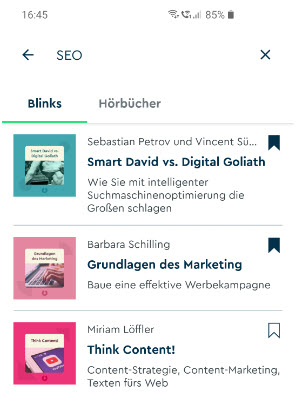 Blinkist SEO Bücher