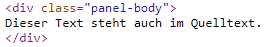 Quelltext mit Hidden Content Inhalten