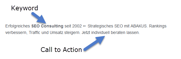 optimierte Meta Description