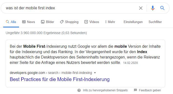 Mobile First Index