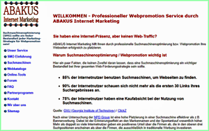 www.abakus-internet-marketing.de im Jahre 2002