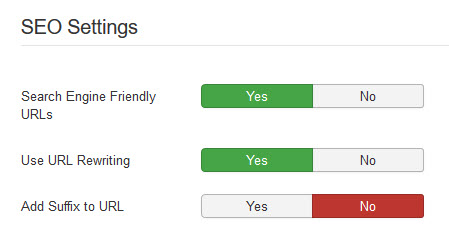 SEO Settings Joomla