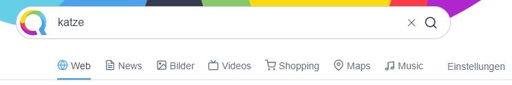 Alternative Suchmaschinen: Qwant Sucheingabe