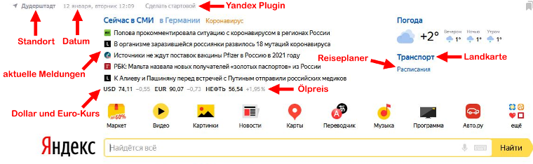 Startseite Yandex