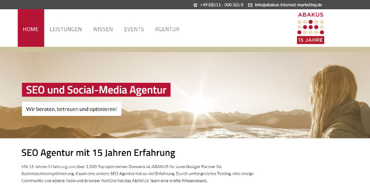 ABAKUS Website 2017 - Screenshot