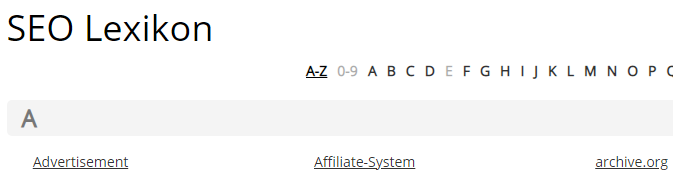 Screenshot SEO Lexikon