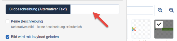 Bild einfügen in Joomla