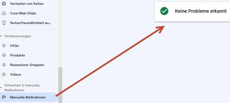 Manuelle Maßnahmen - Google Search Console