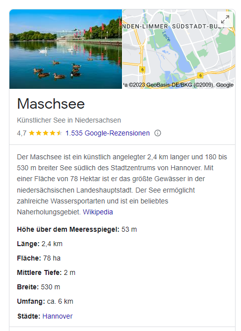 SERP Features - Maschsee 