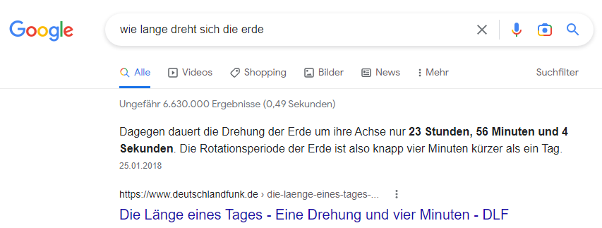 SERP Features - Text Snippet
