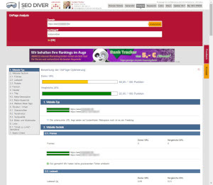 OnPage Analyse Tool SEO DIVER