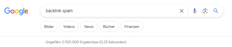 Suchbegriff Backlink Spam