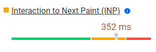 PageSpeed Insights - INP Wert