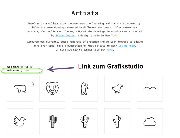 AutoDraw Grafiken und Artists