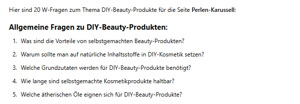 W-Fragen FAQ