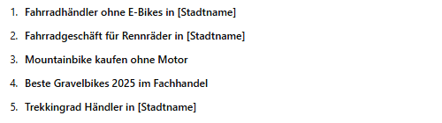 SEO optimierte Keywords klein