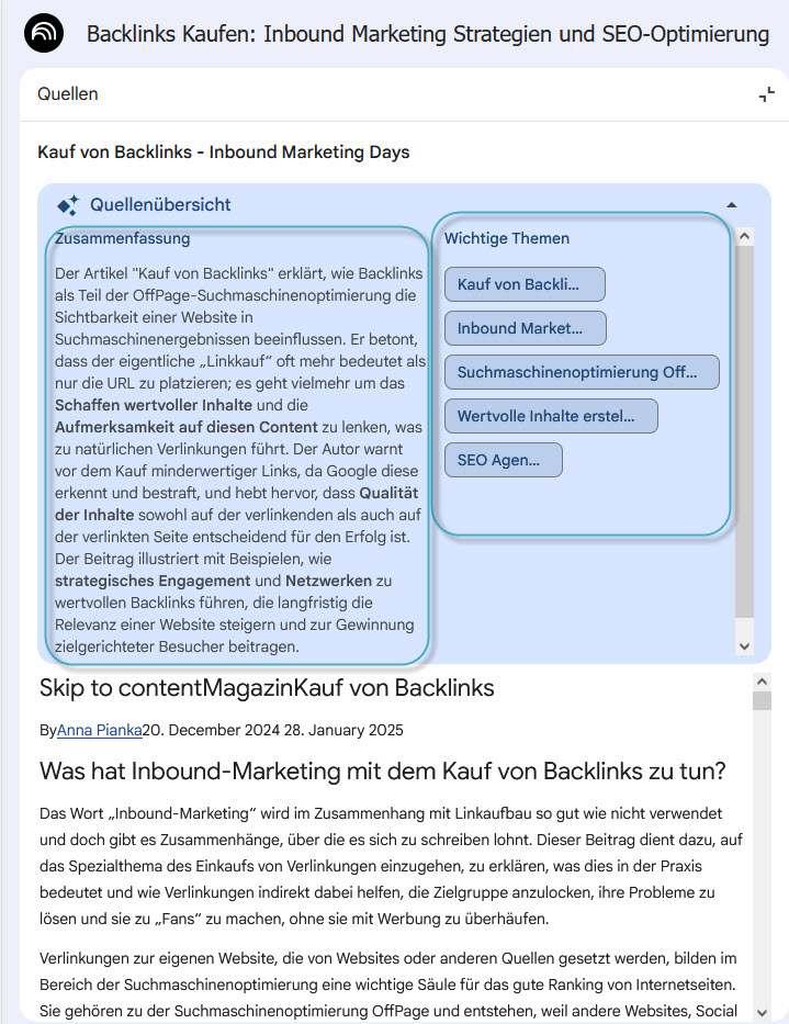 NotebookLM Übersicht Zusammenfassung zentrale Themen