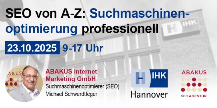 SEO von A bis Z – Suchmaschinenoptimierung professionell 23.10.2025