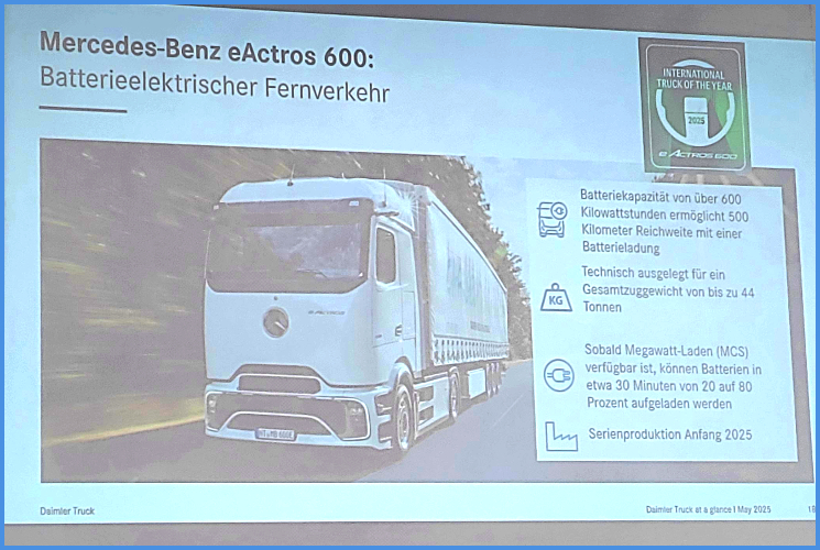 IHK Hannover Frauennetzwerktreffen bei der Daimler Truck AG Niederlassung Langenhagen vom 19.05.2025 - Vorstellung E-Truck Merzedes Benz eActros 600