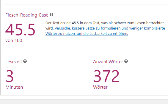 Yoast: Flesch Score