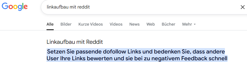 Reddit Featured Snippet