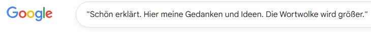 Google Ergebnis für Kommentar auf der Website