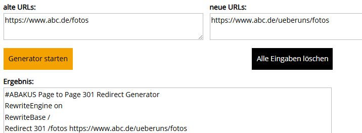 Redirect Generator Screenshot