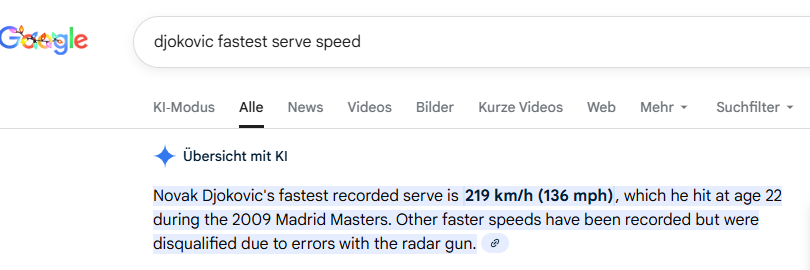 Djokovic AI Overviews verbessert