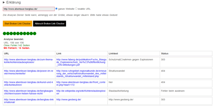 Broken Link Checker - ABAKUS SEO DIVER
