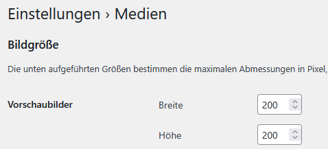 WordPress Einstellungen Medien