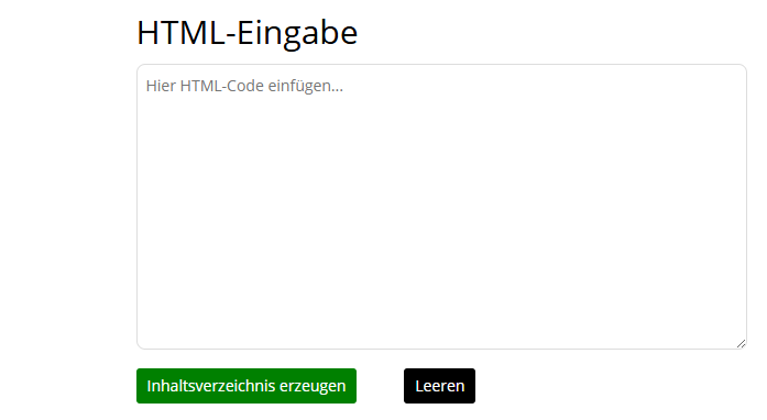 Inhaltsverzeichnis Generator