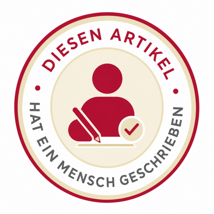 Hinweis, dass der Artikel von einem Menschen geschrieben wurde