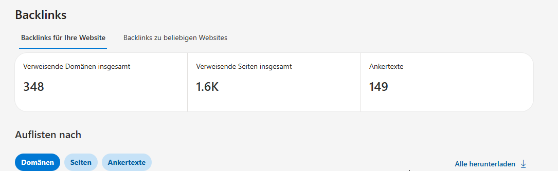 Backlinks Bing Webmaster Tools