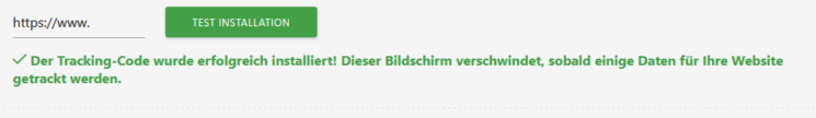 Matomo Installationsassistent - Tracking-Code Funktion prüfen